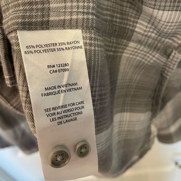 Travis Mathew - gray plaid shirt - men’s XL - Picture 4 of 4